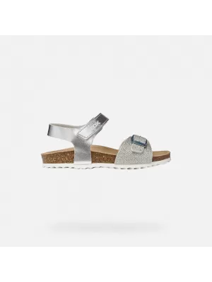 Sandalen für Mädchen GEOX ADRIEL J028MC0BNEWC1007 SILBER