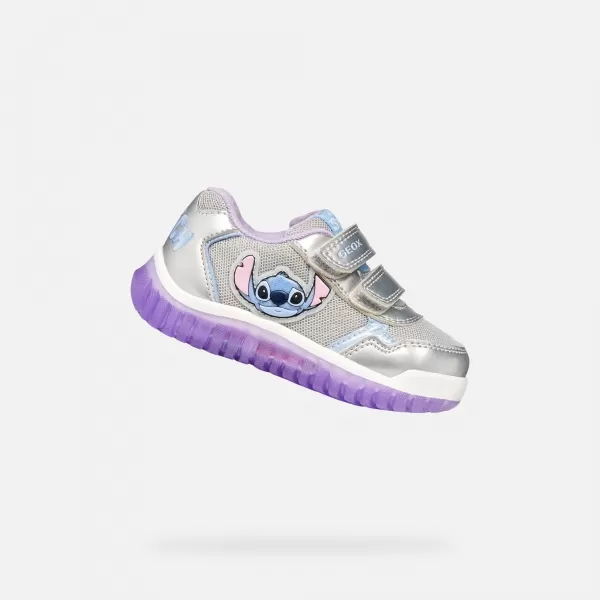  Mädchen-Sneaker GEOX LIGHTYLOO B6561C0AJASC1316 SILBER 