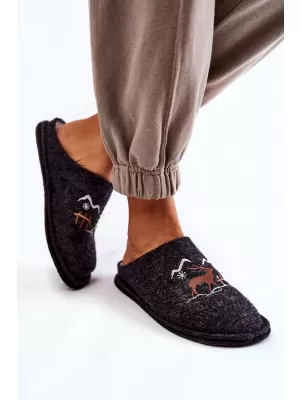 Damenhausschuhe BIG STAR KK276018 SCHWARZ/BEIGE Big Star Shoes