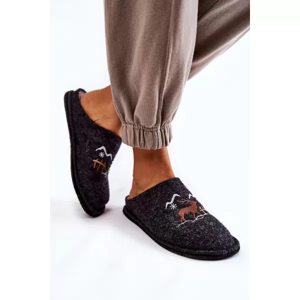 Damenhausschuhe BIG STAR KK276018 SCHWARZ/BEIGE Big Star Shoes 