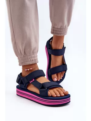 Damensandalen LEE COOPER LCW-24-05-2753L MARINE/FUCHSIA