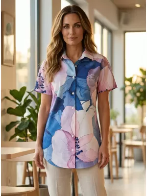 Premium-Shirt für Damen ALTISPORT VOJ/ALW117KOS01 BLAU/ROSA
