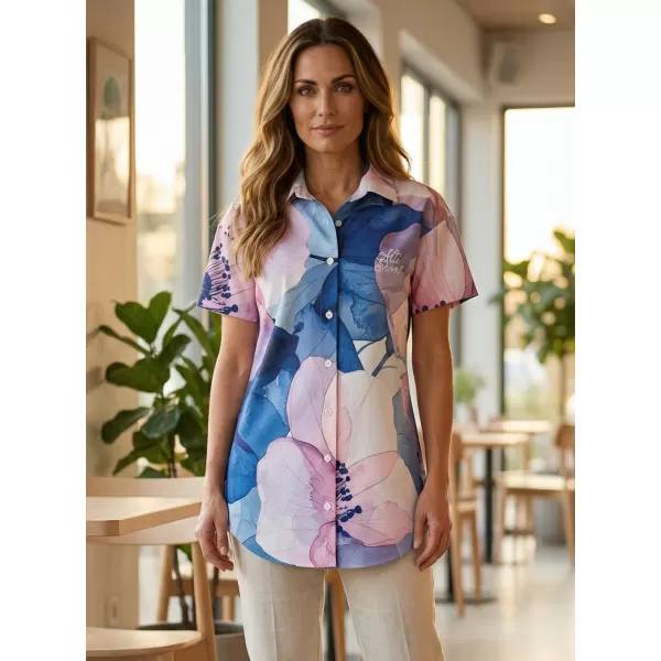  Premium-Shirt für Damen ALTISPORT VOJ/ALW117KOS01 BLAU/ROSA 