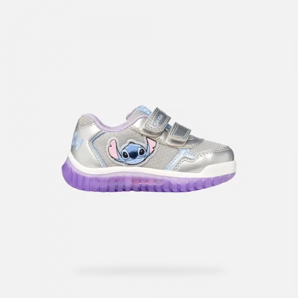  Mädchen-Sneaker GEOX LIGHTYLOO B6561C0AJASC1316 SILBER 