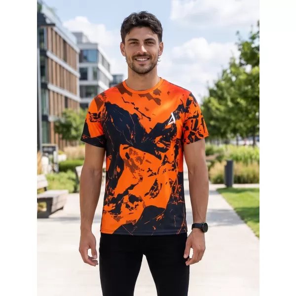  Premium-T-Shirt für Herren ALTISPORT VOJ/ALM131TR01 ORANGE/SCHWARZ 