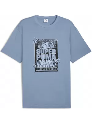 Herren-T-Shirt PUMA GRAPHIC WORLD TOUR TEE 632112-34 KÜHLES BLAU