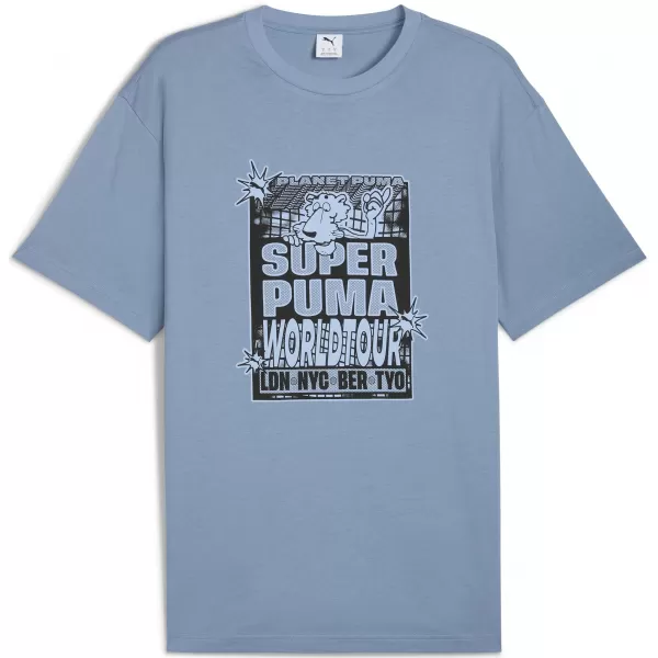  Herren-T-Shirt PUMA GRAPHIC WORLD TOUR TEE 632112-34 KÜHLES BLAU 