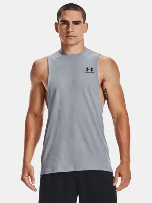 Herren-Tanktop UNDER ARMOUR LEFT CHEST CUT OFF TANK 1329286-035 GRAU
