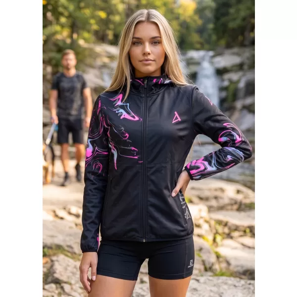  Premium-Softshelljacke für Damen ALTISPORT VOJ/ALW064JACK01 SCHWARZ ROSA 