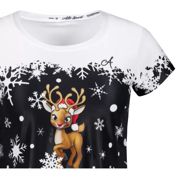  Premium-Weihnachts-T-Shirt für Damen ALTISPORT VOJ/ALWVN3TR06 WEIß 