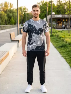 Premium-T-Shirt für Herren ALTISPORT VOJ/ALM131TR01 GRAU/SCHWARZ