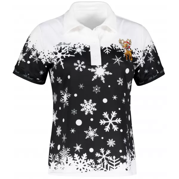  Damen-Weihnachts-T-Shirt mit Premium-Kragen ALTISPORT VOJ/ALWVN3TR05 WEIß 
