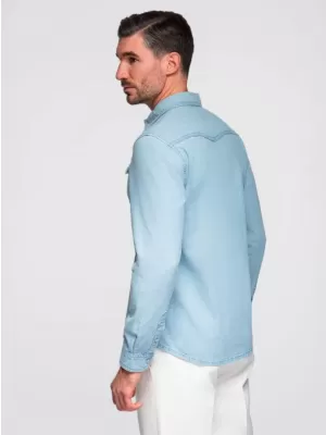 Herrenhemd OMBRE OM-SHDS-0210 HELLBLAU