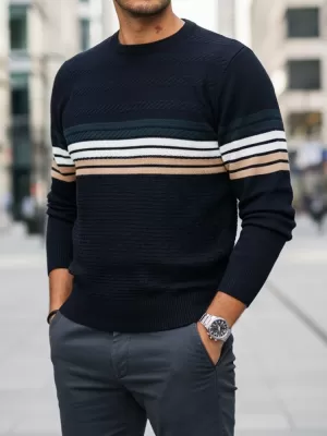 Herrenpullover DSTREET WX2323 DUNKELBLAU