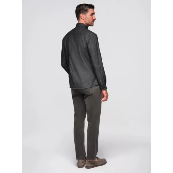 Herrenhemd OMBRE OM-SHDS-0210 SCHWARZ 