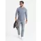 Herren-T-Shirt OMBRE OM-LSCL-0109 BLAUER DENIM