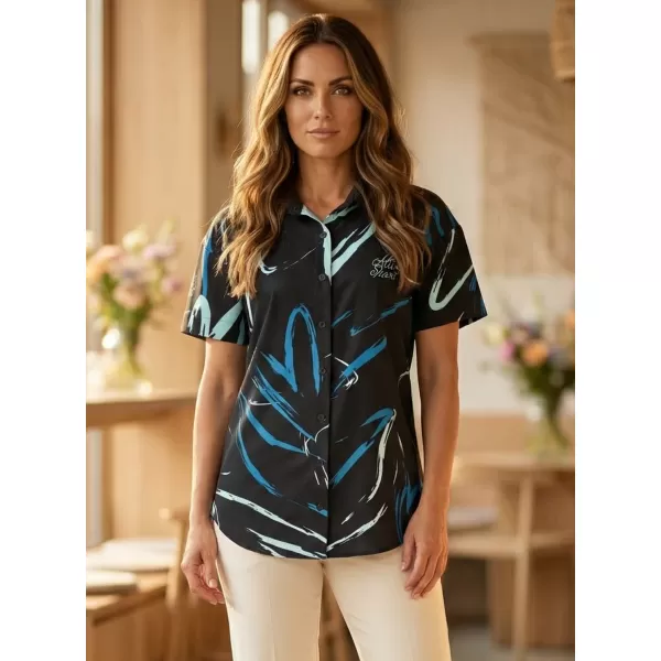  Premium-Shirt für Damen ALTISPORT VOJ/ALW049KOS01 SCHWARZ UND BLAU 