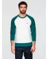 Herren-Sweatshirt OMBRE OM-SSNZ-0239 CREMEFARBEN UND DUNKELGRÜN