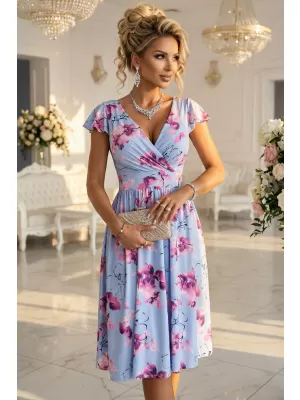 Kleid NUMOCO 425-14 BLAU MIT BLUMEN
