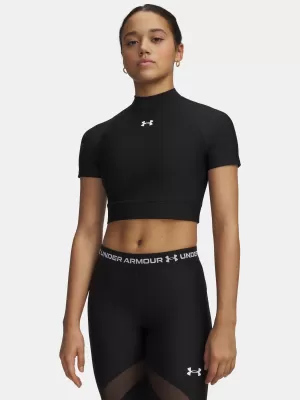 Damen-T-Shirt HEATGEAR CROP MOCK SS 6010006-008 SCHWARZ Under Armour