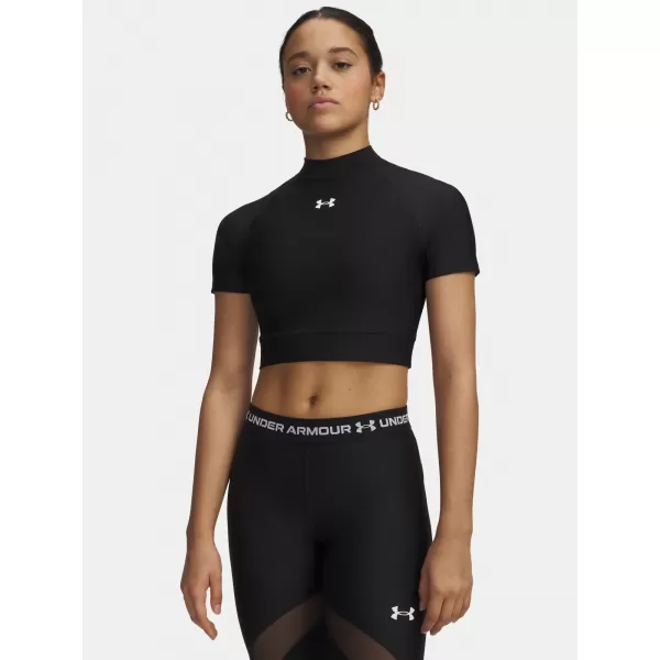  Damen-T-Shirt HEATGEAR CROP MOCK SS 6010006-008 SCHWARZ Under Armour 