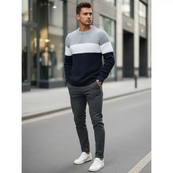  Herrenpullover DSTREET WX2320 DUNKELBLAU/HELLGRAU 