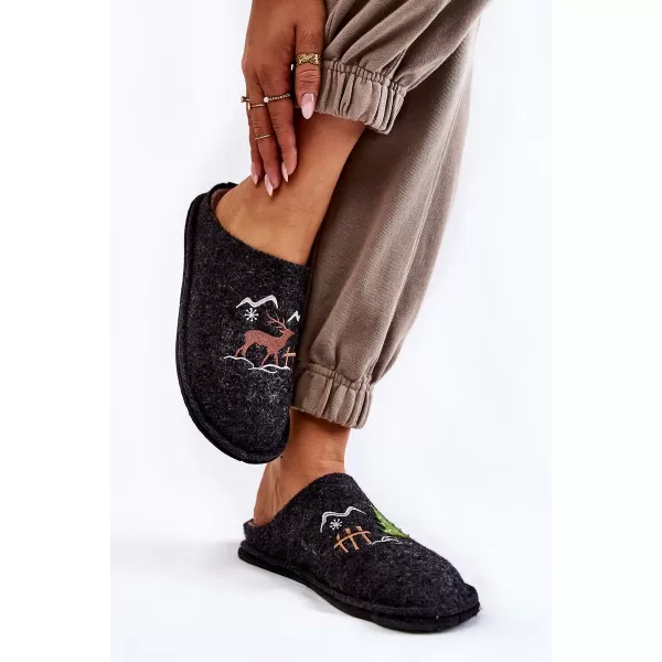  Damenhausschuhe BIG STAR KK276018 SCHWARZ/BEIGE Big Star Shoes 