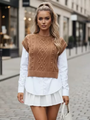 Damenpullover DSTREET MY2216 BRAUN