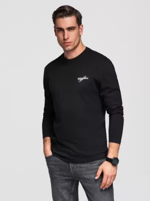 Herren-T-Shirt OMBRE OM-LSPT-0136 SCHWARZ