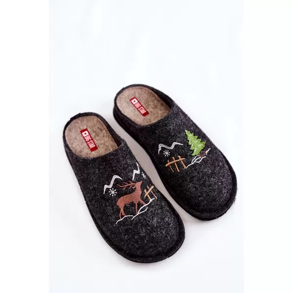  Damenhausschuhe BIG STAR KK276018 SCHWARZ/BEIGE Big Star Shoes 
