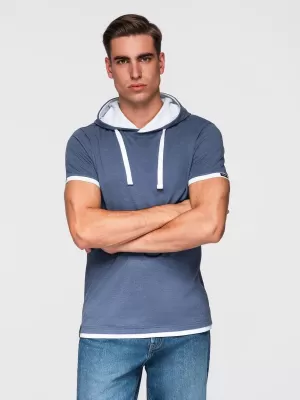 Herren-T-Shirt OMBRE OM-TSCT-0256 DUNKELBLAUE MELANGE