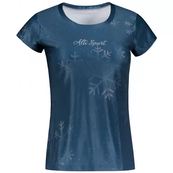  Premium-Weihnachts-T-Shirt für Damen ALTISPORT VOJ/ALWVN7TR06 BLAU 