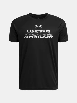 T-Shirt für Jungen UNDER ARMOUR UA TECH SPLIT WORDMARK SS 1383010-004 SCHWARZ