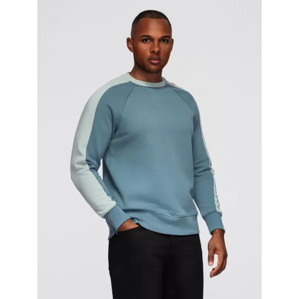  Herren-Sweatshirt OMBRE OM-SSNZ-0200 GEBLEICHTES TÜRKIS 