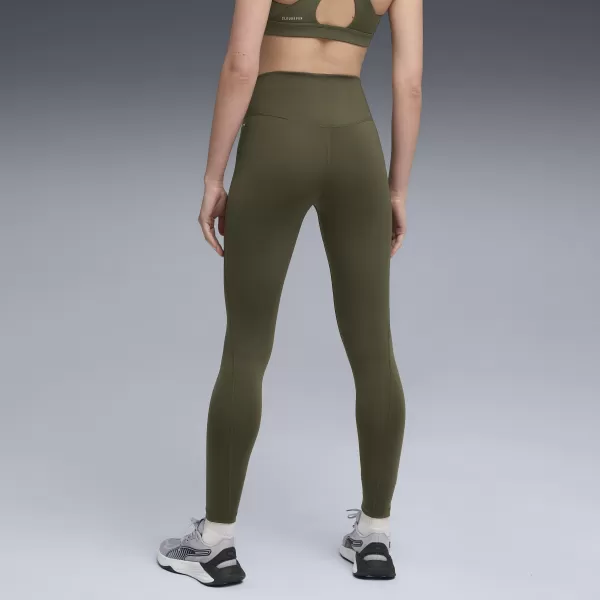  Leggings für Damen PUMA W CLOUDSPUN TIGHT - HW FL 527452-70 DUNKLES OLIV 