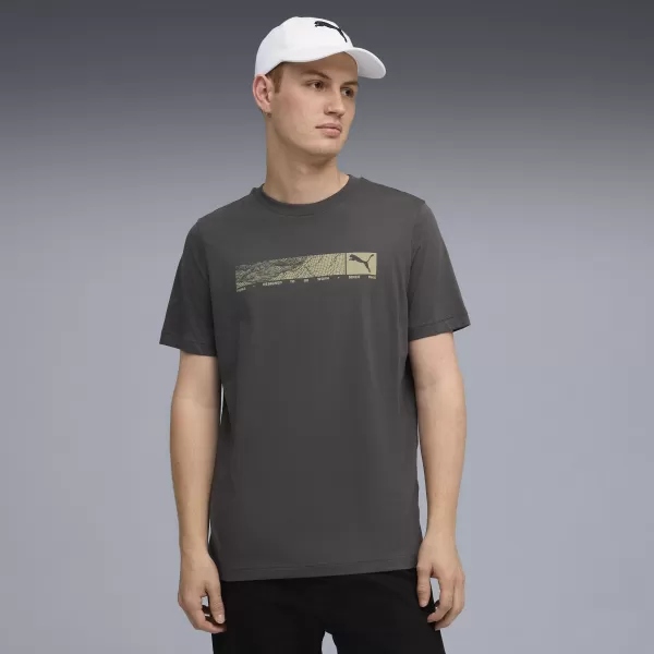  Herren-T-Shirt PUMA TECH GRAPHIC TEE 688227-44 DÜSTERES GRAU 