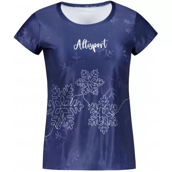  Premium-Weihnachts-T-Shirt für Damen ALTISPORT VOJ/ALWVN8TR06 DUNKELBLAU 
