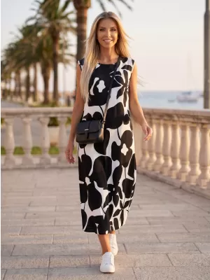 Kleid ALTISPORT HELAINE WEIß/SCHWARZ
