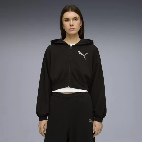  Damen-Sweatshirt PUMA ESS GRAPHIC BEDAZZLED HOODIE 635394_01 PUMA SCHWARZ 