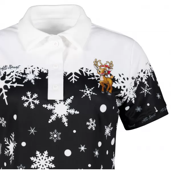  Damen-Weihnachts-T-Shirt mit Premium-Kragen ALTISPORT VOJ/ALWVN3TR05 WEIß 