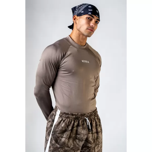  Nahtloses T-Shirt mit langen Ärmeln POWER 901 LIGHT BROWN ASH Nebbia 