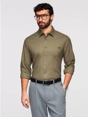 Herrenhemd OMBRE K695 OLIVE