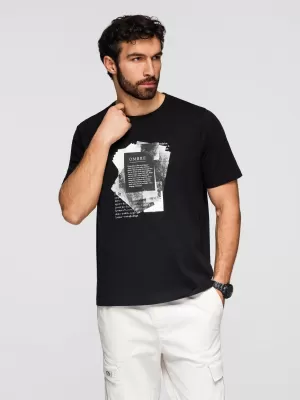 Herren-T-Shirt OMBRE OM-TSPT-0261 SCHWARZ