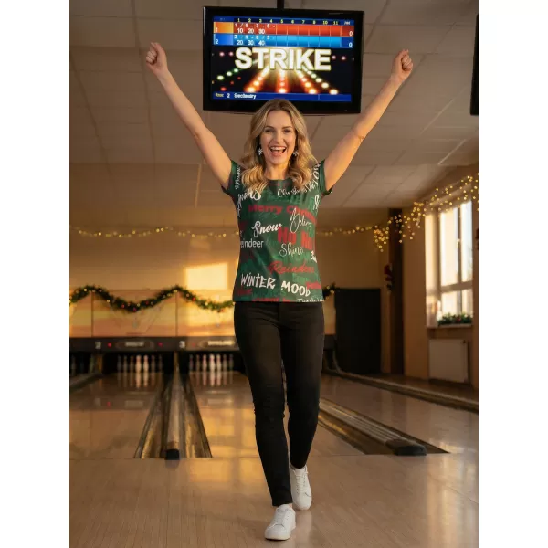  Premium-Weihnachts-T-Shirt für Damen ALTISPORT VOJ/ALWVN9TR06 GRÜN 