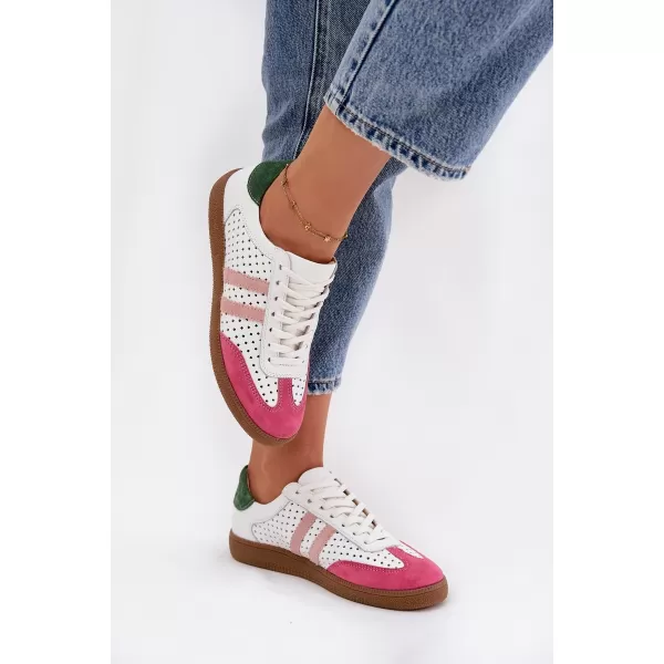  Damen-Sneaker ZAZOO N1318 ROSA/WEIß/GRÜN 