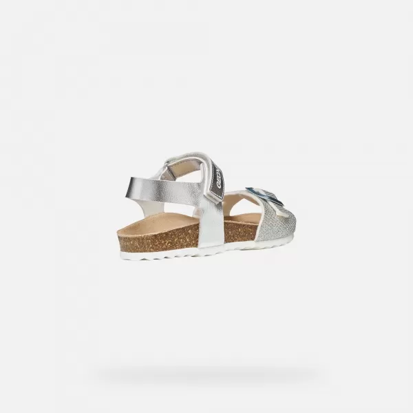  Sandalen für Mädchen GEOX ADRIEL J028MC0BNEWC1007 SILBER 