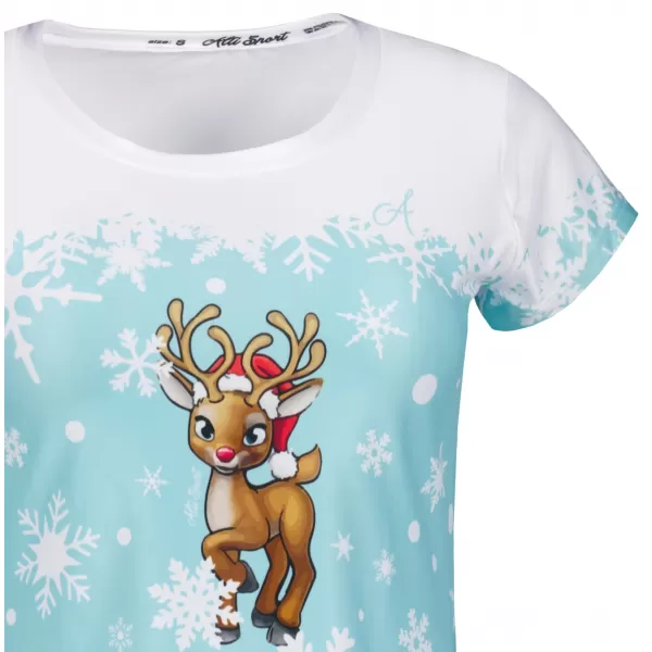  Premium-Weihnachts-T-Shirt für Damen ALTISPORT VOJ/ALWVN3TR06 BLAU 