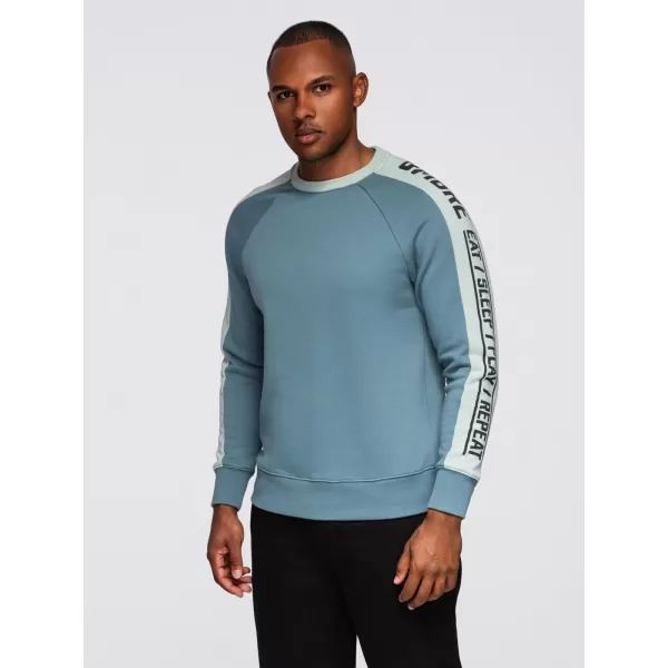  Herren-Sweatshirt OMBRE OM-SSNZ-0200 GEBLEICHTES TÜRKIS 