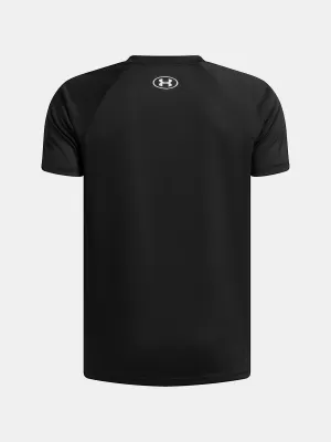 T-Shirt für Jungen UNDER ARMOUR UA TECH SPLIT WORDMARK SS 1383010-004 SCHWARZ
