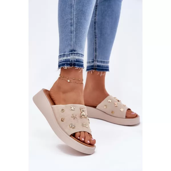  Damenhausschuhe VINCEZA 66741 BEIGE 